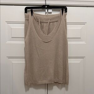 Women's Tan Knit Top and short set